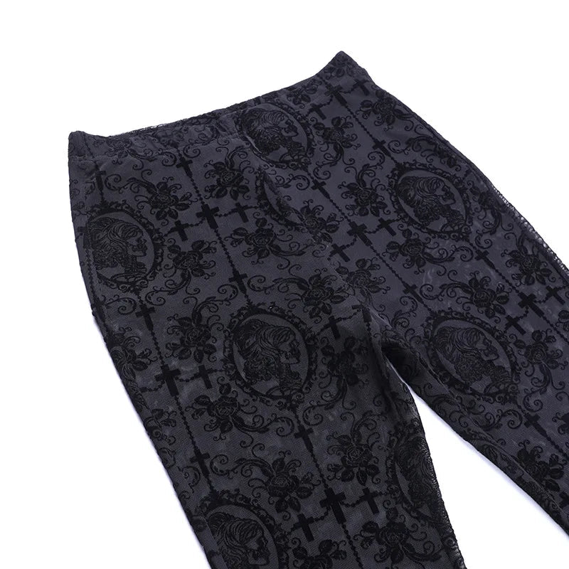Lace High Waist Flare Pants - Starry Skies Austin