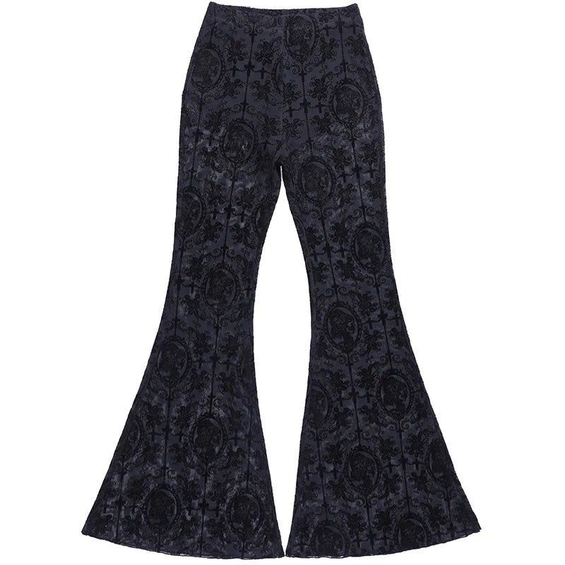 Lace High Waist Flare Pants - Starry Skies Austin