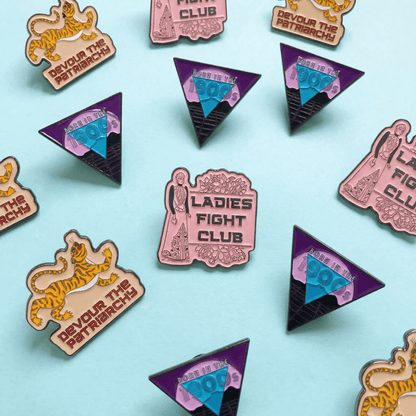 Ladies Fight Club Enamel Pin Victorian Funny Lapel Pin - Starry Skies Austin
