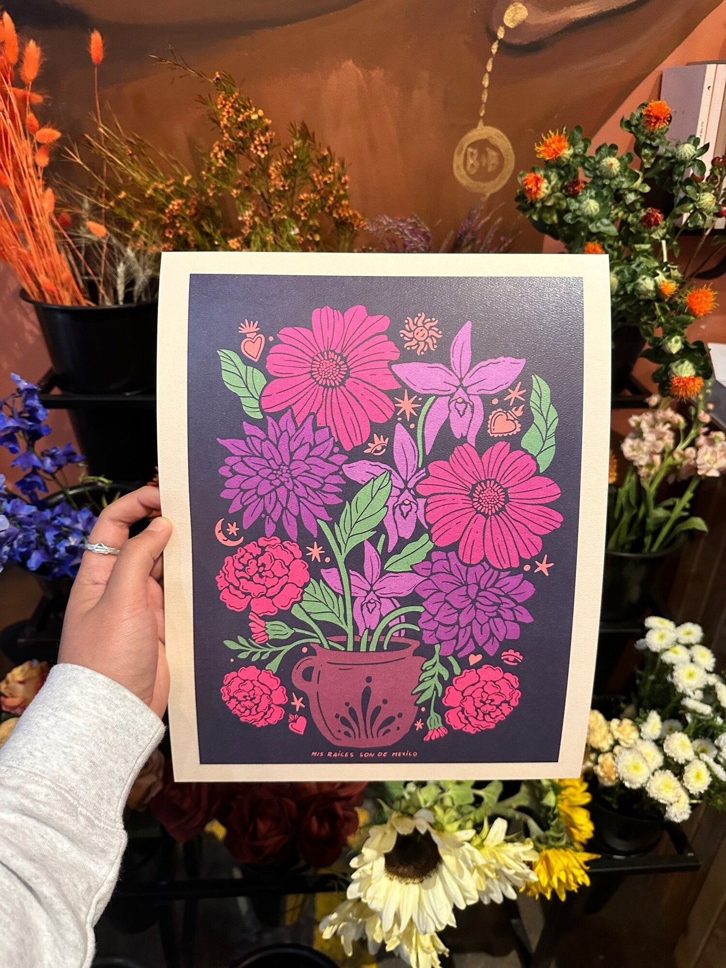 Las Flores De Mexico Print - Starry Skies Austin