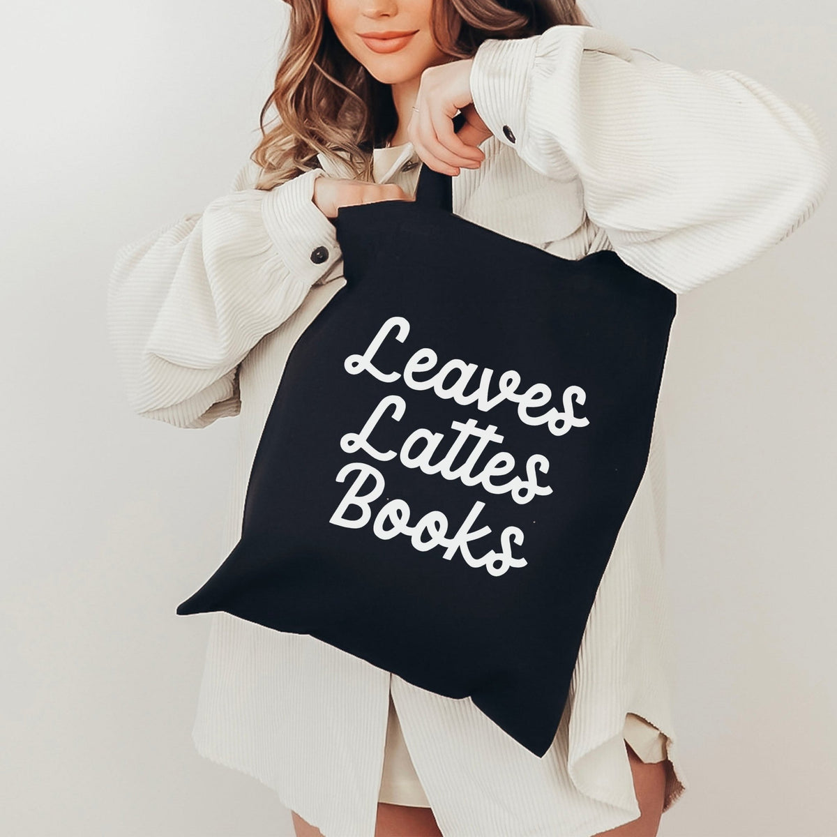Leaves, Lattes, Books Canvas Tote Bag - Starry Skies Austin