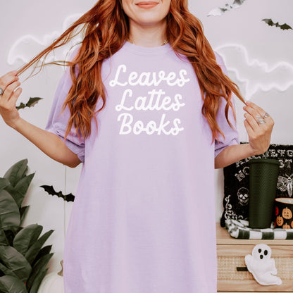 Leaves, Lattes, Books Premium Comfort Colors Shirt - Starry Skies Austin