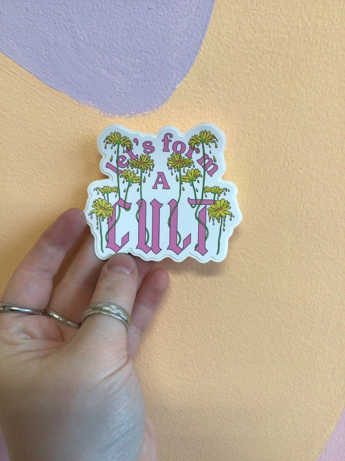 “Let’s Form a Cult” Sticker - Starry Skies Austin