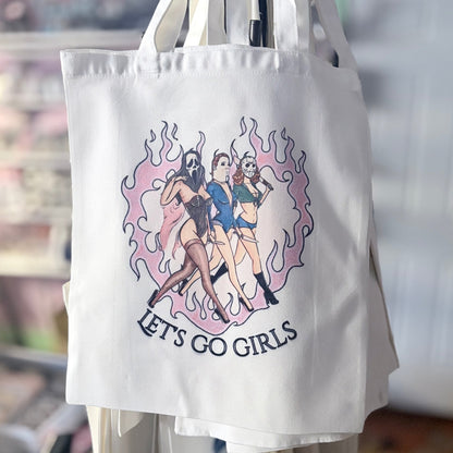 Let's Go Girls Sublimated Canvas Tote Bag - Starry Skies Austin