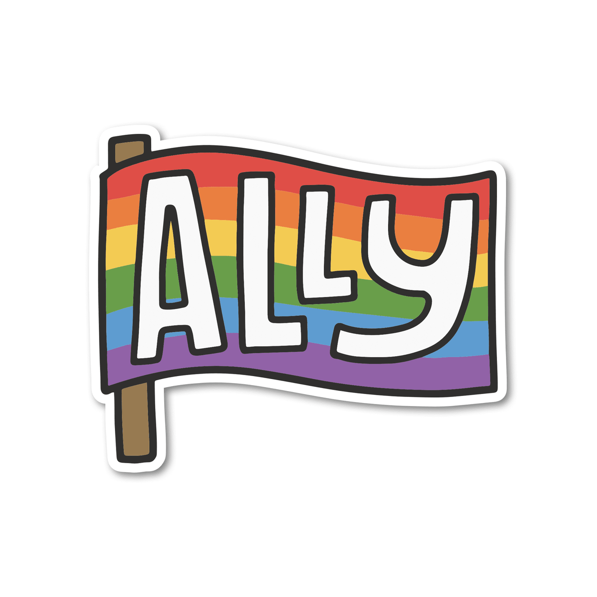 LGBTQ Ally Flag Vinyl Sticker - Starry Skies Austin