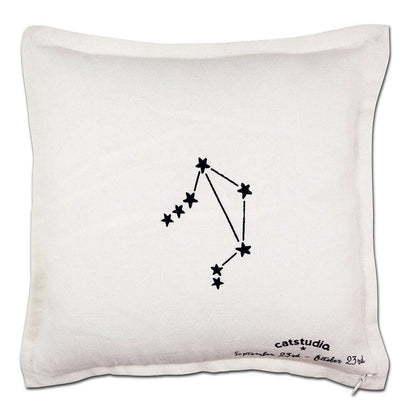 Libra Astrology Hand-Embroidered Pillow by Cat Studio - Starry Skies Austin