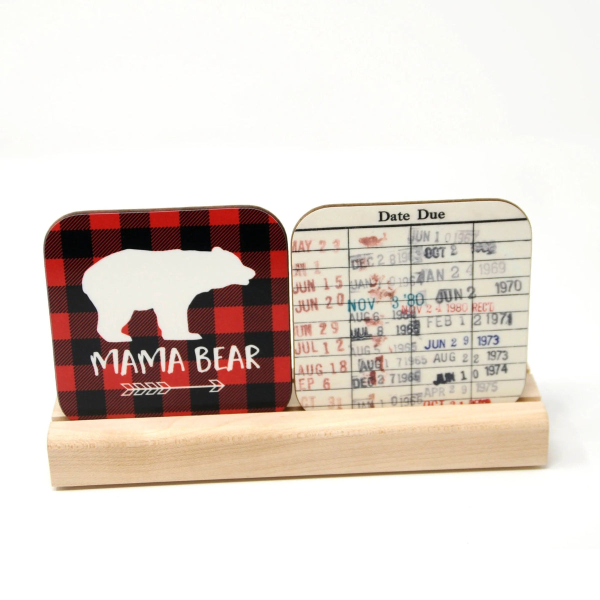 Library Card Coaster - Librarian Gift Set of Coasters - Reading Reader Book - Vintage Library Due Date Card - Starry Skies Austin