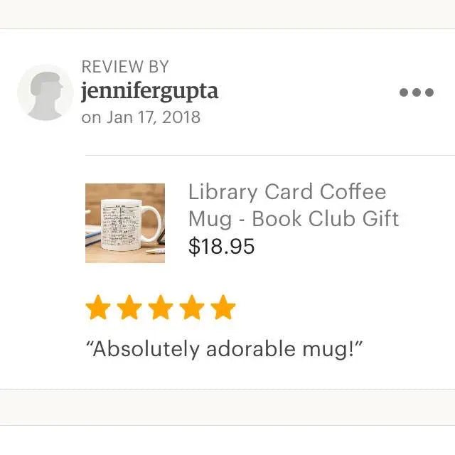 Library Card Coffee Mug - Book Club Gift - Coffee Tea Cup Gifts for Readers - Starry Skies Austin