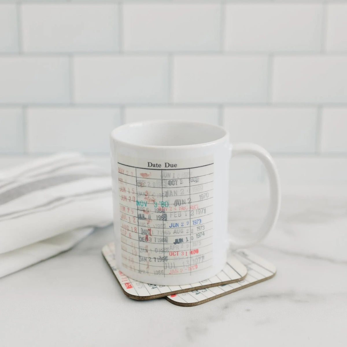 Library Card Coffee Mug - Book Club Gift - Coffee Tea Cup Gifts for Readers - Starry Skies Austin