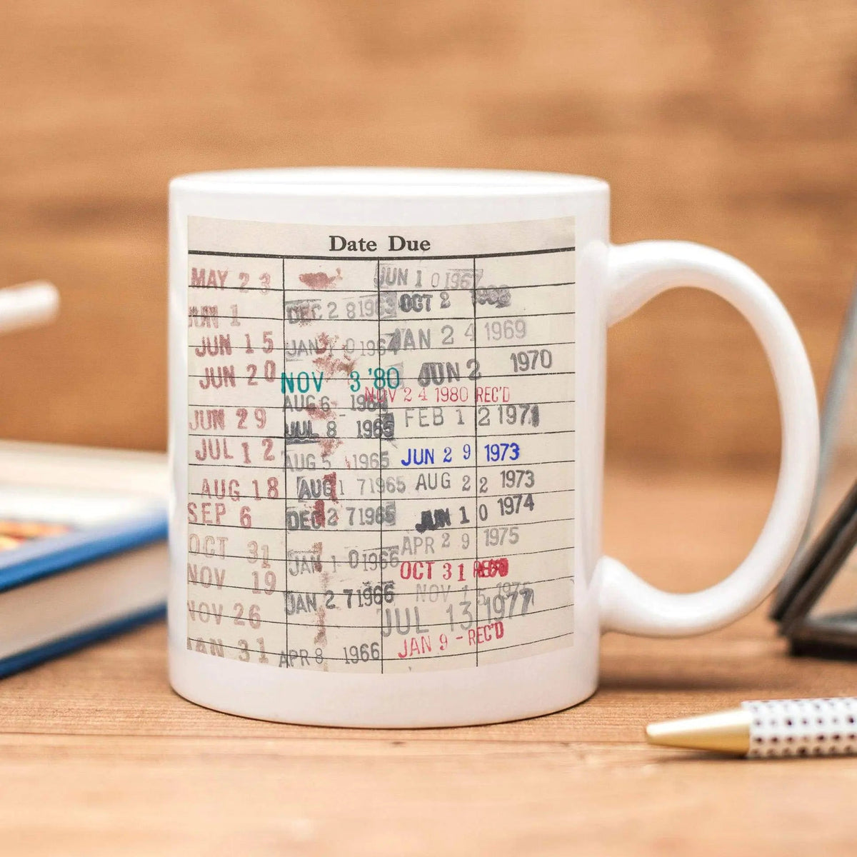 Library Card Coffee Mug - Book Club Gift - Coffee Tea Cup Gifts for Readers - Starry Skies Austin