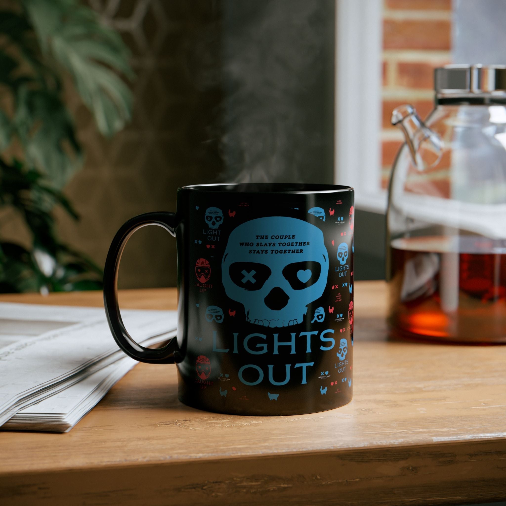 Lights Out Dark Romance Black Mug - Starry Skies Austin