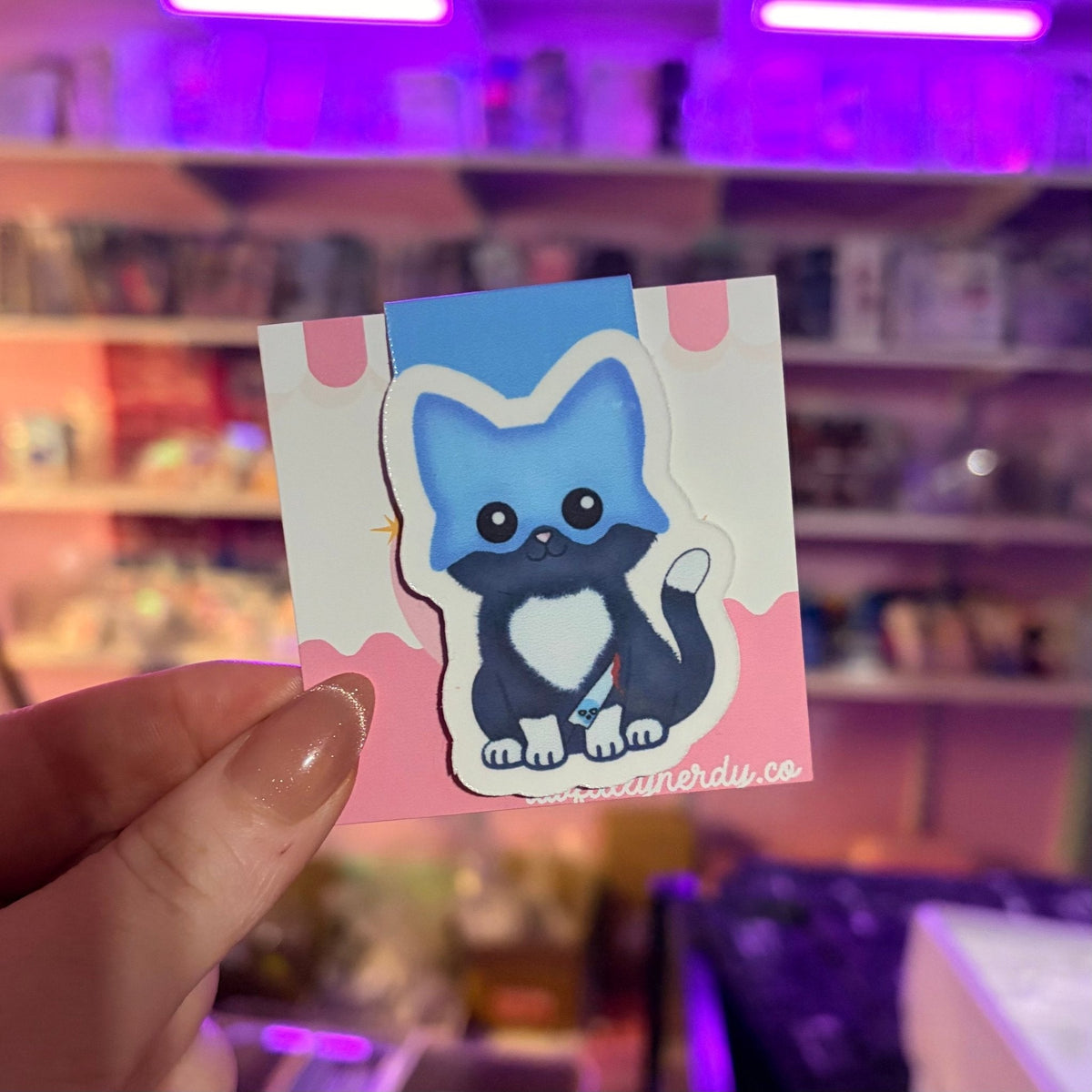 Lights Out Fred the Cat Inspired Magnetic Bookmark - Starry Skies Austin