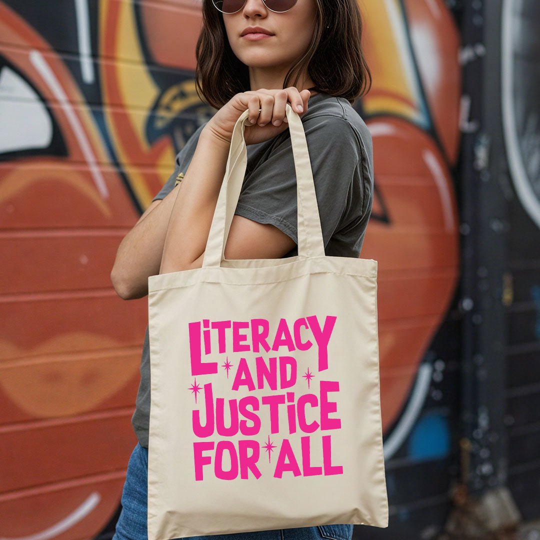 Literacy And Justice For All Canvas Tote Bag - Starry Skies Austin