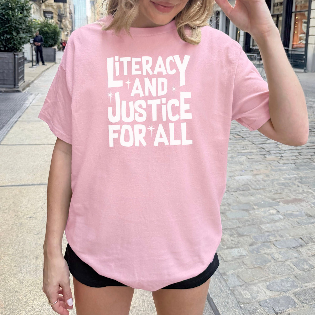 Literacy And Justice For All Gildan Softsyle Shirt - Starry Skies Austin
