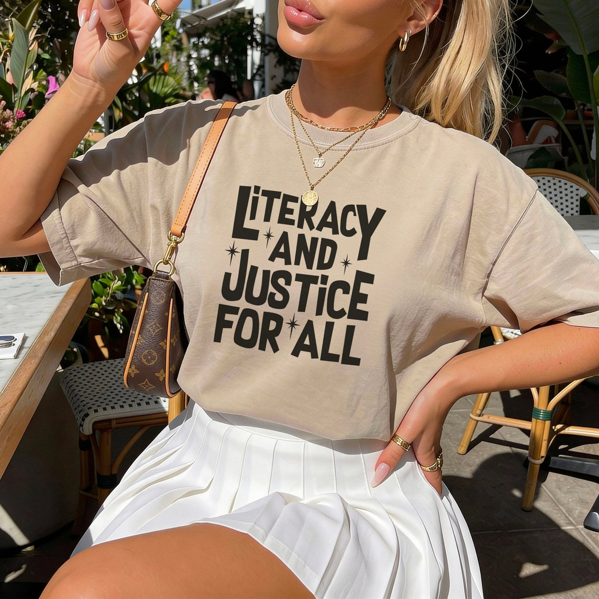 Literacy And Justice For All Gildan Softsyle Shirt - Starry Skies Austin