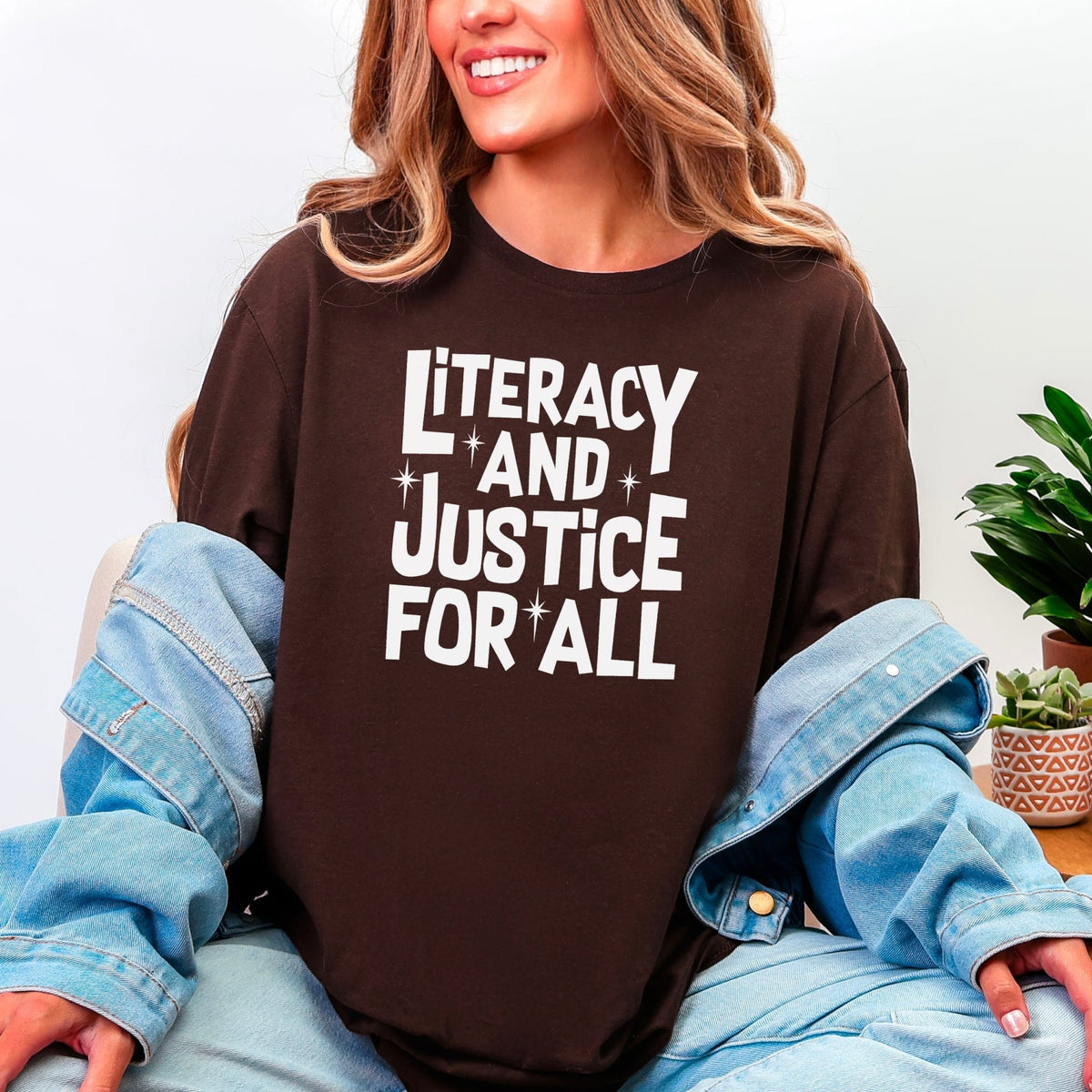 Literacy And Justice For All Gildan Softsyle Shirt - Starry Skies Austin
