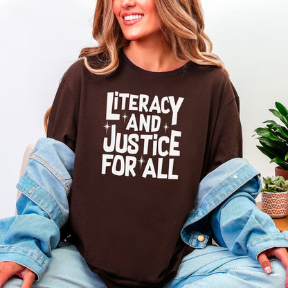 Literacy And Justice For All Gildan Softsyle Shirt - Starry Skies Austin