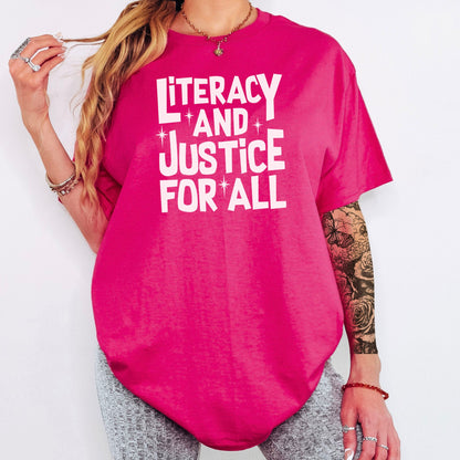 Literacy And Justice For All Gildan Softsyle Shirt - Starry Skies Austin