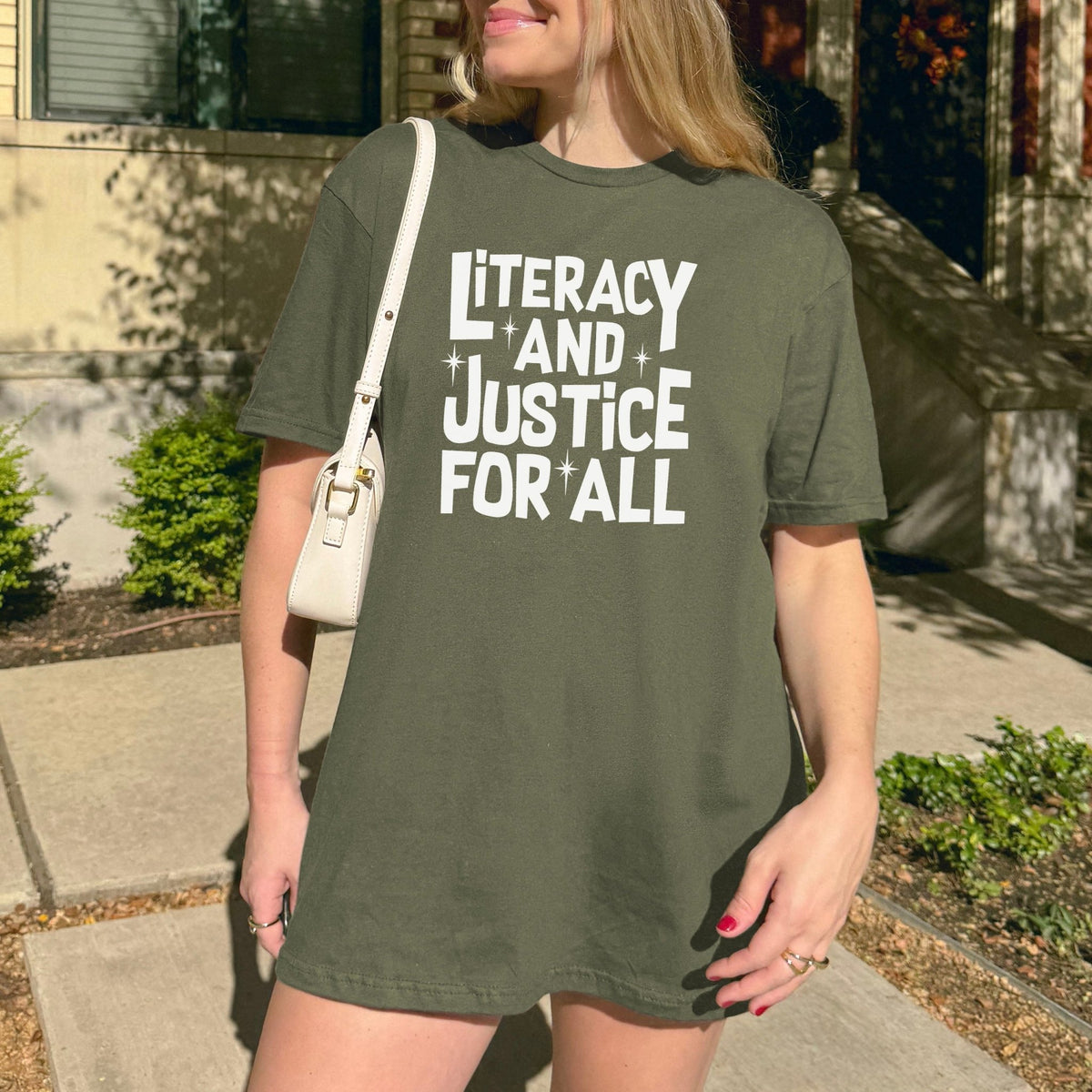 Literacy And Justice For All Gildan Softsyle Shirt - Starry Skies Austin
