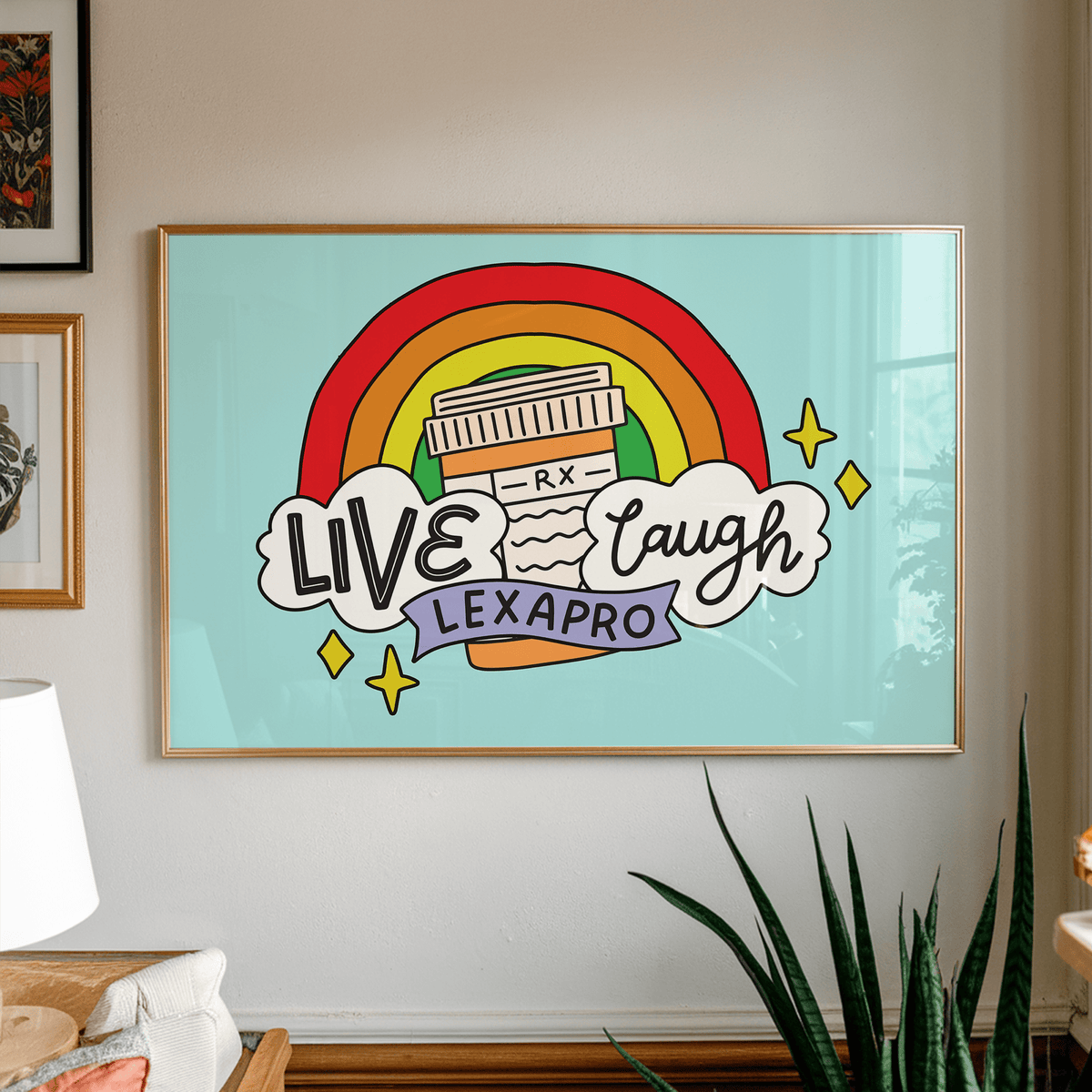 Live Laugh Lexapro Unframed Art Print - Starry Skies Austin