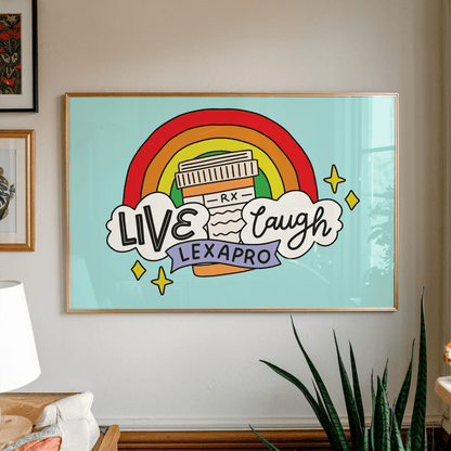 Live Laugh Lexapro Unframed Art Print - Starry Skies Austin