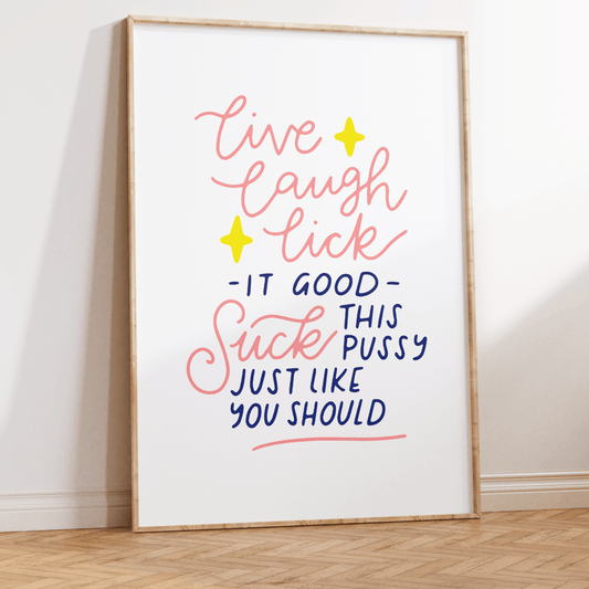 Live Laugh Lick It Good Unframed Art Print - Starry Skies Austin