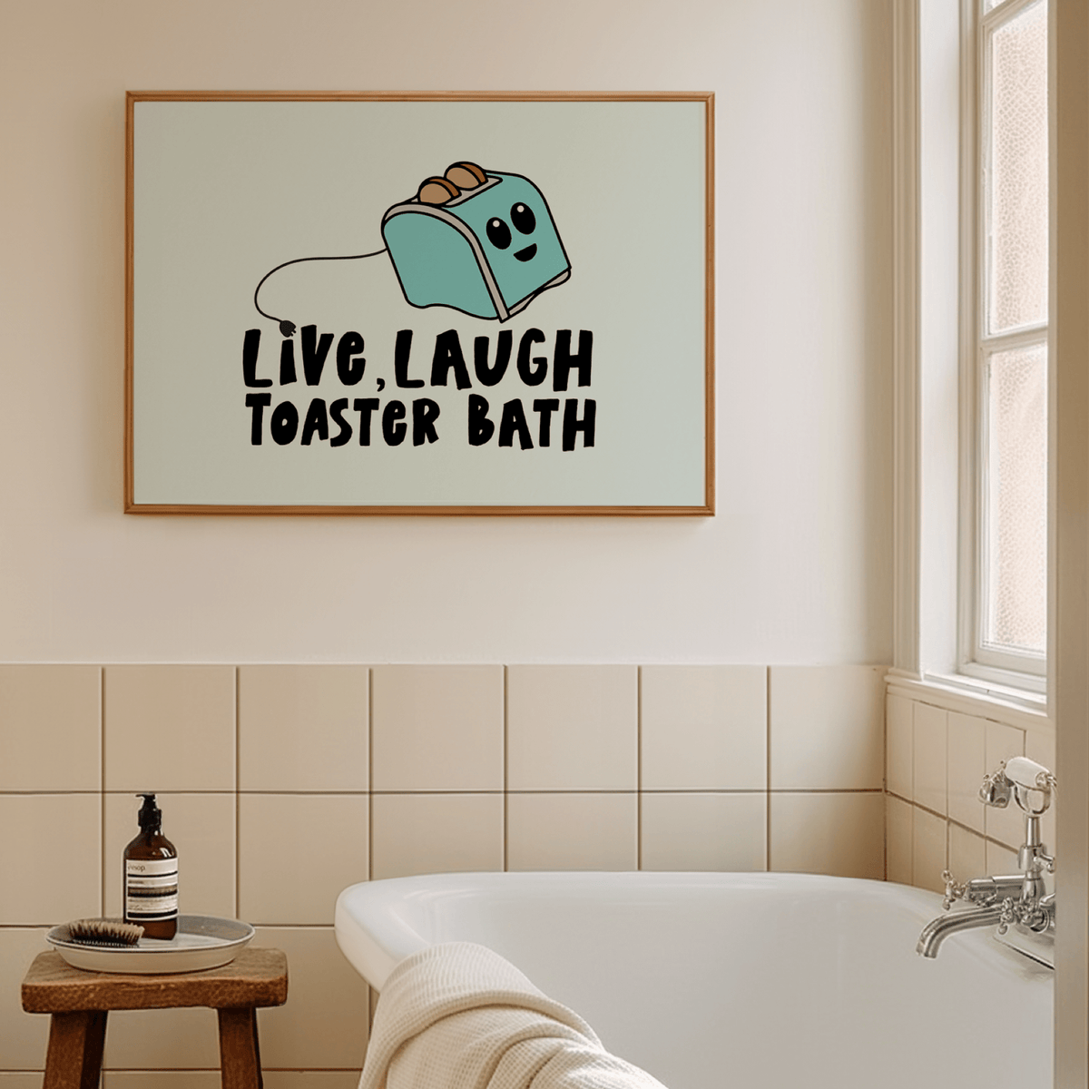 Live Laugh Toaster Bath Unframed Art Print - Starry Skies Austin