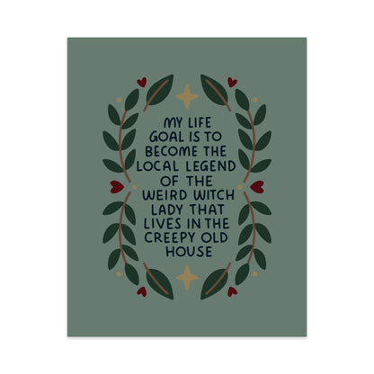 Local Legend Of The Weird Witch Unframed Art Print - Starry Skies Austin