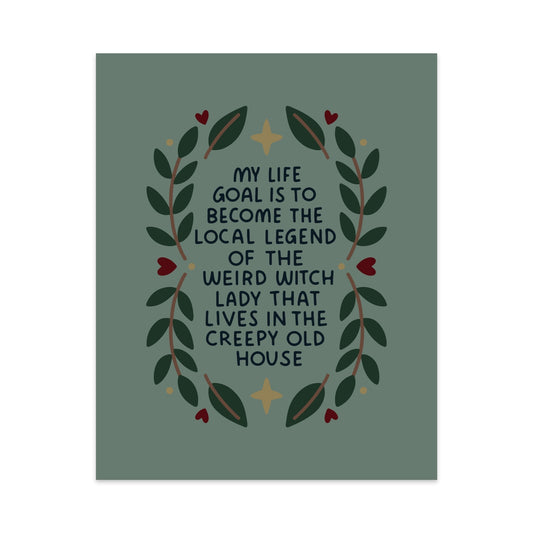 Local Legend Of The Weird Witch Unframed Art Print - Starry Skies Austin