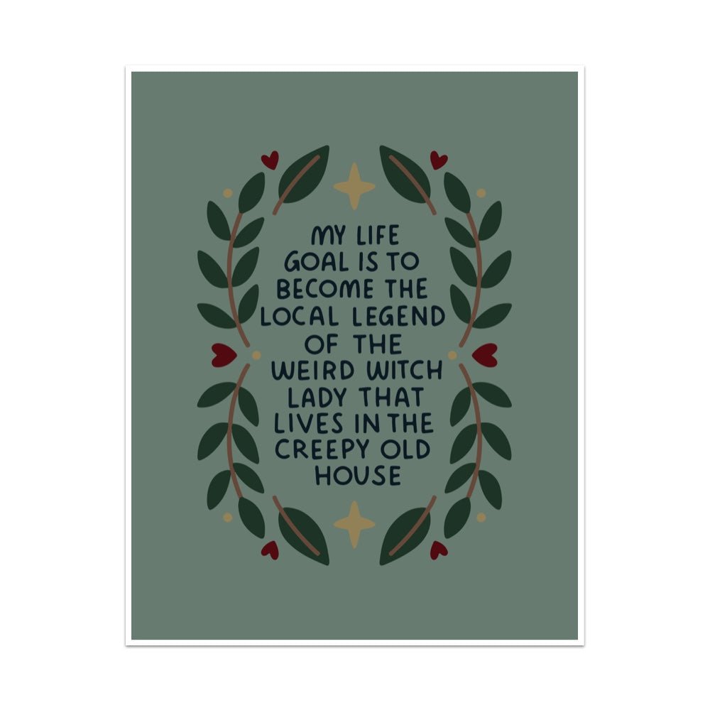 Local Legend Of The Weird Witch Unframed Art Print - Starry Skies Austin