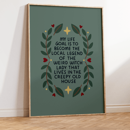 Local Legend Of The Weird Witch Unframed Art Print - Starry Skies Austin