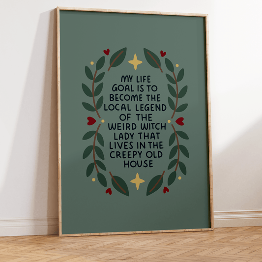Local Legend Of The Weird Witch Unframed Art Print - Starry Skies Austin