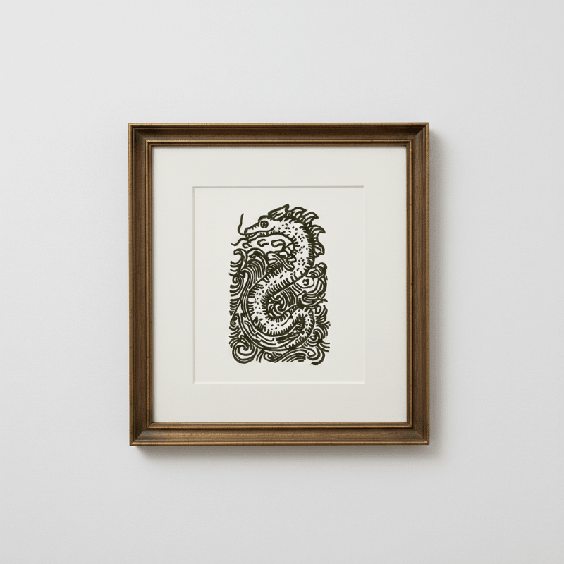 Loch Ness Sea Serpent Relief Print 5x7 Limited Edition - Starry Skies Austin
