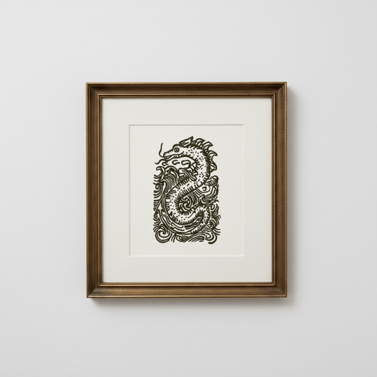 Loch Ness Sea Serpent Relief Print 5x7 Limited Edition - Starry Skies Austin