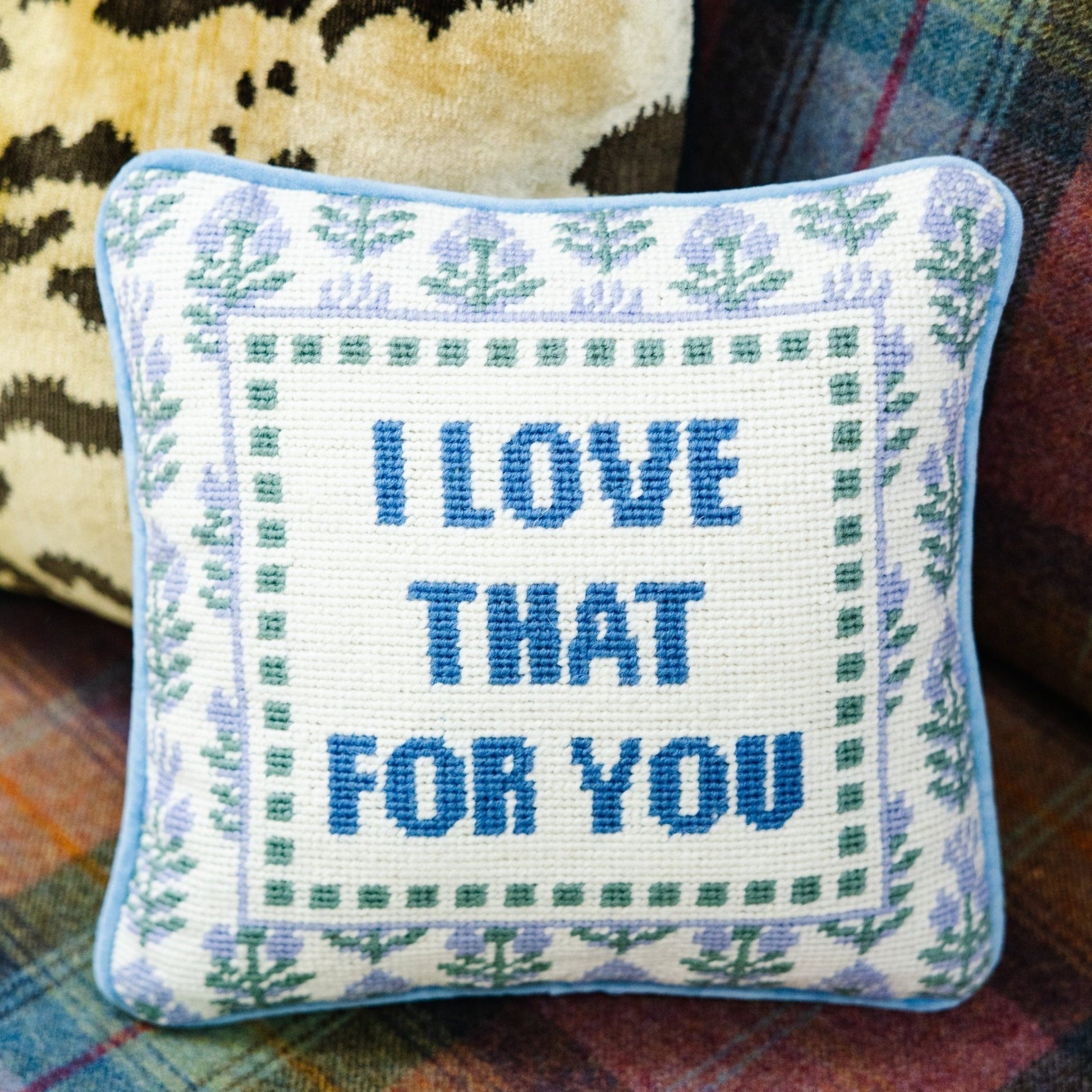 Love That for You Needlepoint Pillow - Starry Skies Austin