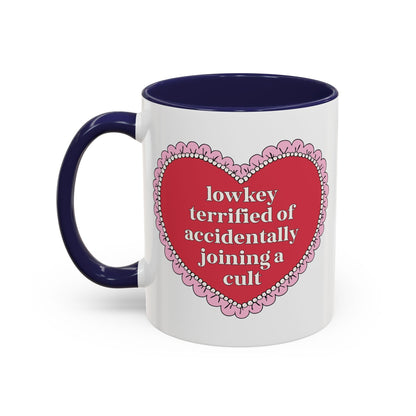 Lowkey Terrified of Accidentally Joining a Cult Coffee Mug - Starry Skies Austin