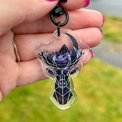 MAASiverse Symbols Sparkle Keychain Dual Sided Hook Clasp Keychain - Starry Skies Austin