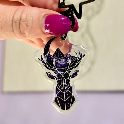 MAASiverse Symbols Sparkle Keychain Dual Sided Hook Clasp Keychain - Starry Skies Austin