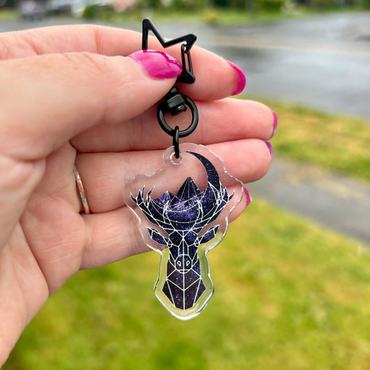 MAASiverse Symbols Sparkle Keychain Dual Sided Hook Clasp Keychain - Starry Skies Austin