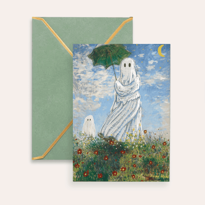 Madame Monet Halloween Remaster Fine Art Greeting Card - Starry Skies Austin