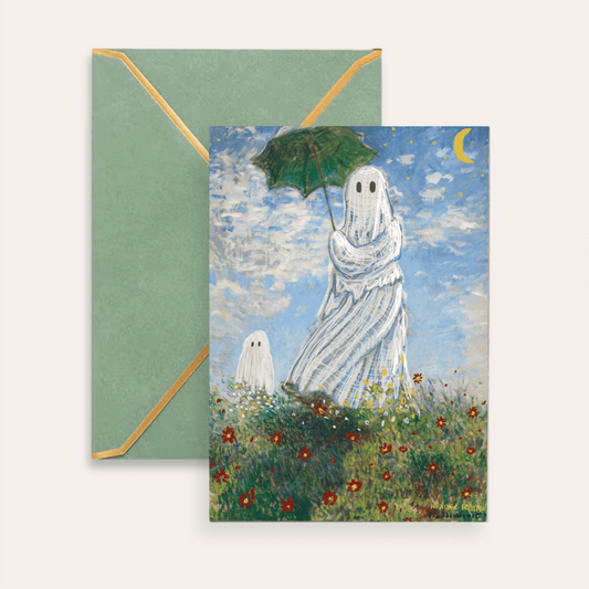 Madame Monet Halloween Remaster Fine Art Greeting Card - Starry Skies Austin