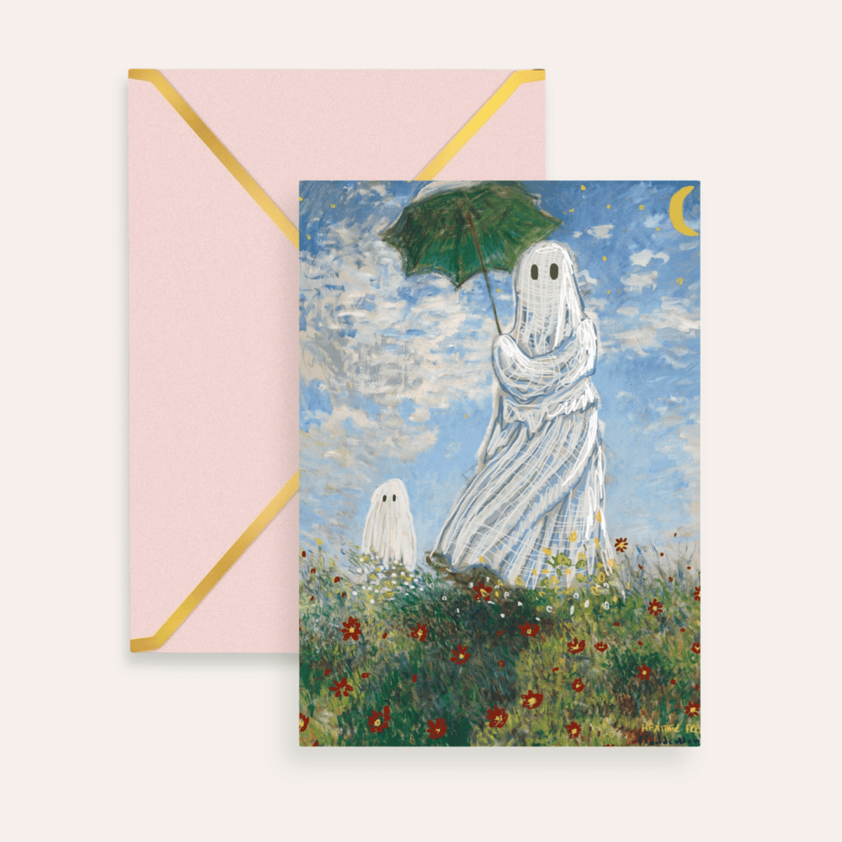 Madame Monet Halloween Remaster Fine Art Greeting Card - Starry Skies Austin
