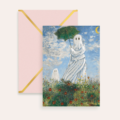 Madame Monet Halloween Remaster Fine Art Greeting Card - Starry Skies Austin