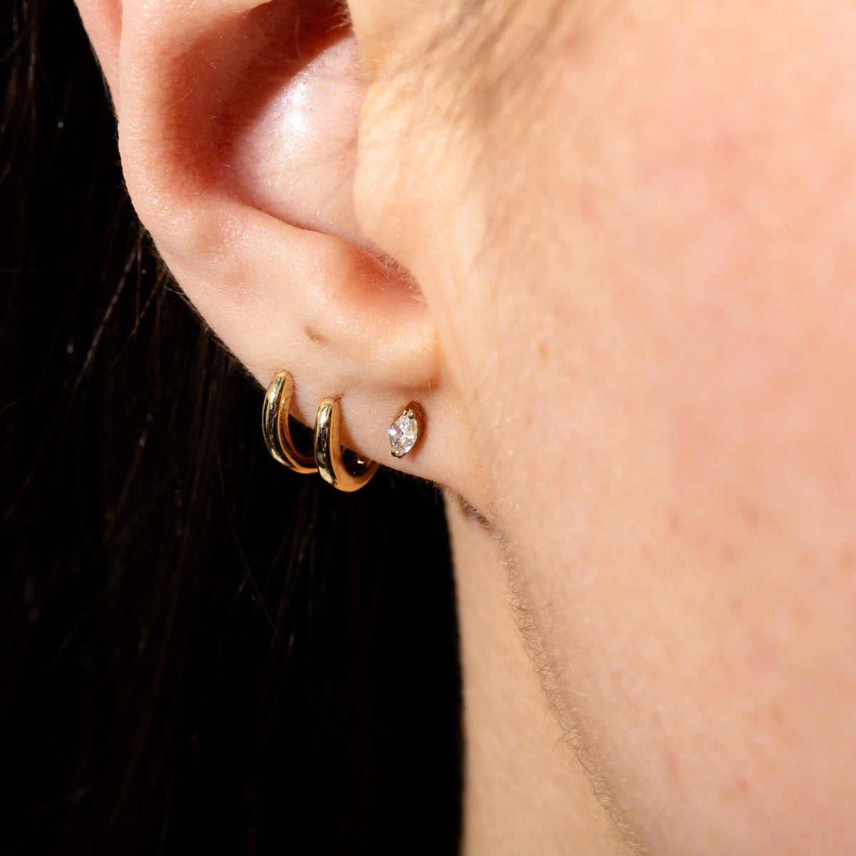 Marquise Flat Back Studs - Starry Skies Austin