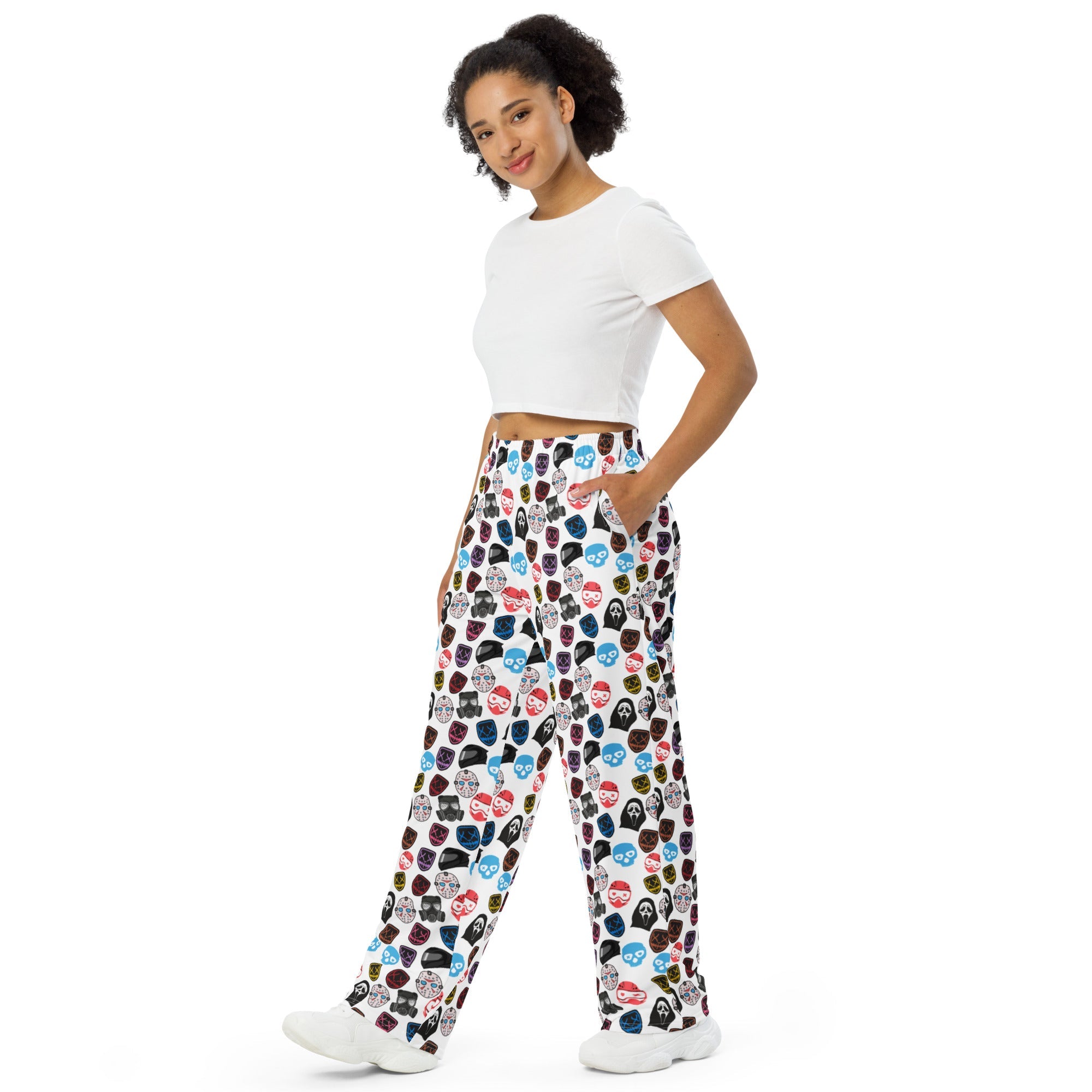 Masked men wide - leg lounge pants - Starry Skies Austin