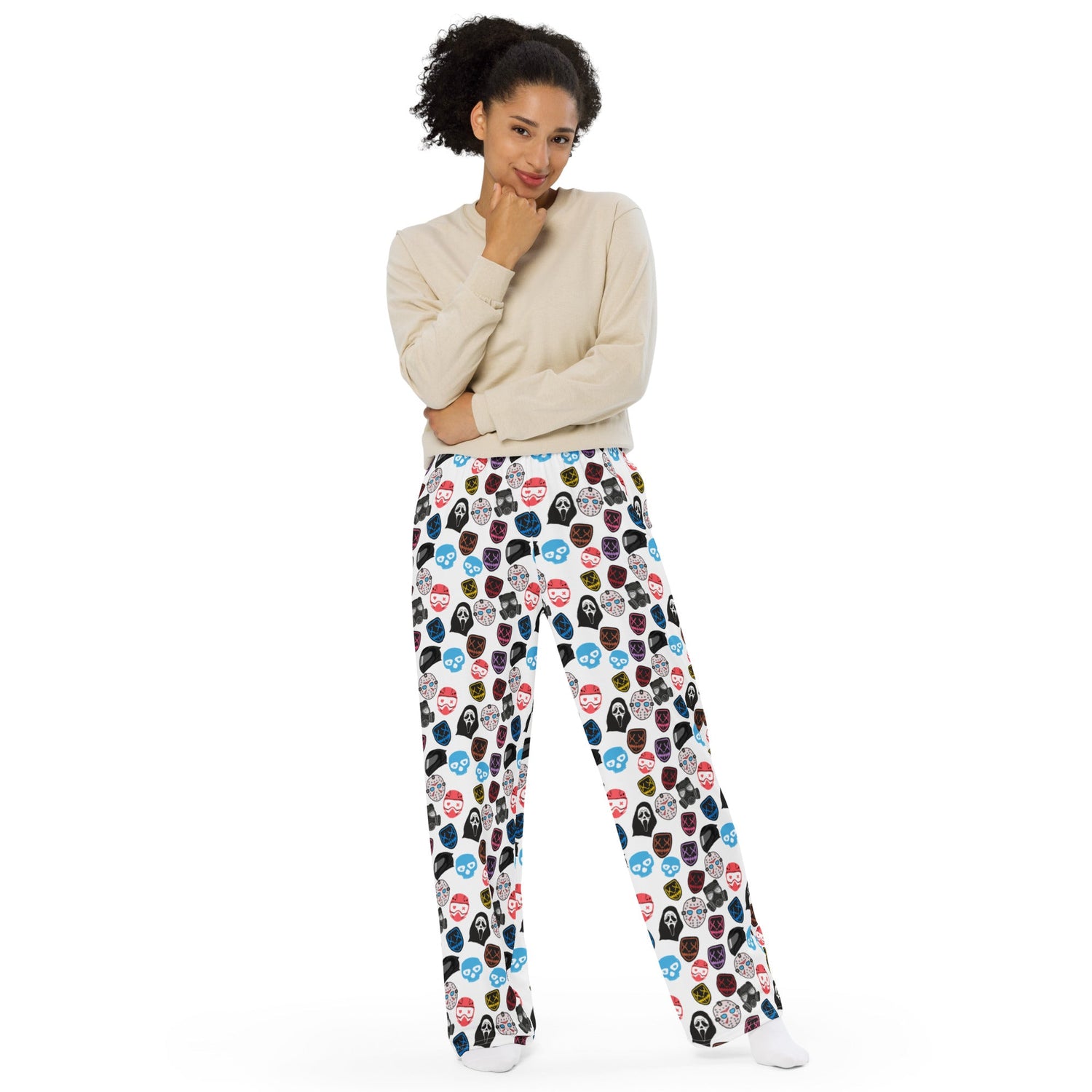 Masked men wide - leg lounge pants - Starry Skies Austin