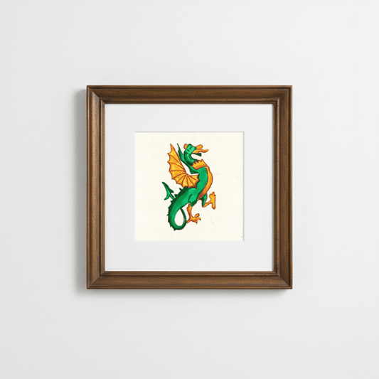 Medieval Dragon Illustration Fine Art Print | Folklore Wall Art - Starry Skies Austin