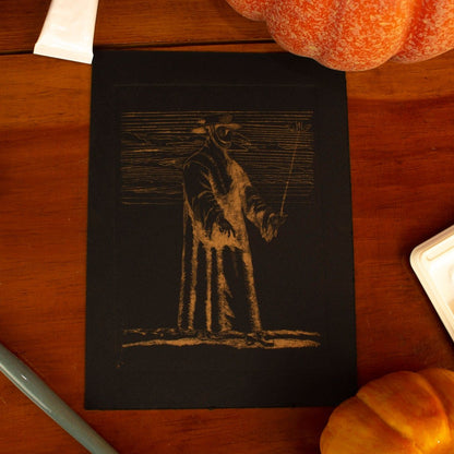 Medieval Plague Doctor Wall Art Print Gothic Historical Art - Starry Skies Austin