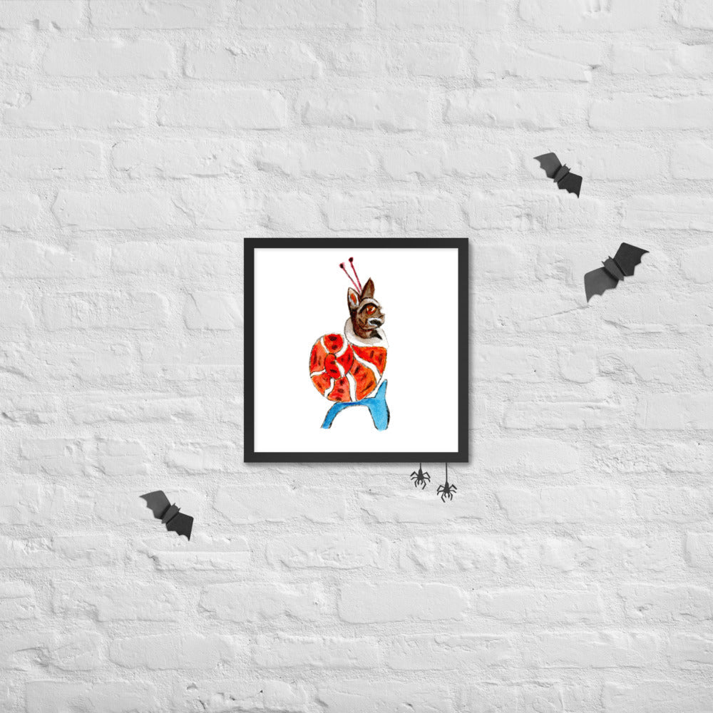 Medieval Snail Cat Framed Poster Ready to Hang Wall Art - Starry Skies Austin