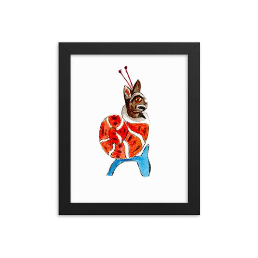 Medieval Snail Cat Framed Poster Ready to Hang Wall Art - Starry Skies Austin